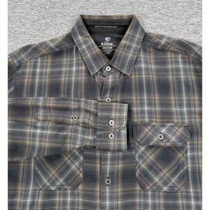 Kuhl Shirt Mens Medium Plaid Dillingr Flannel Long Sleeve Button Up Outdoor